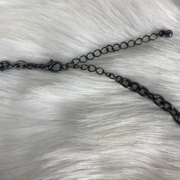 Gray Gun Metal Chain Link Necklace 16-19.5" - Picture 5 of 5